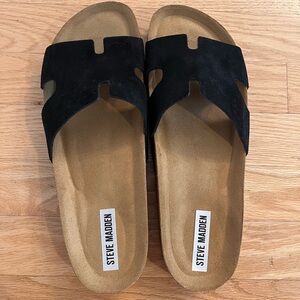 Steve Madden Womens Size 10 Hansley Black Suede Sandal, never worn